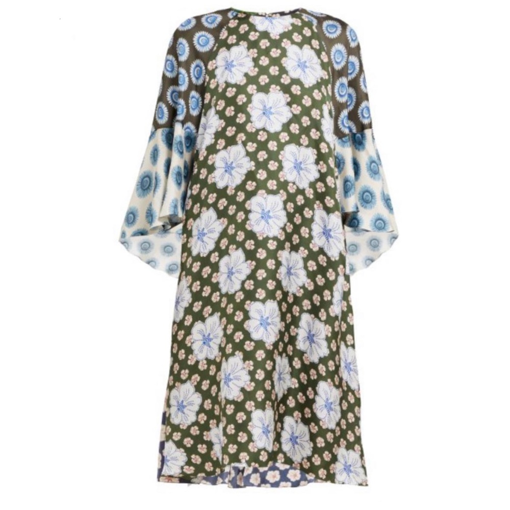 BIYAN Athea Hibiscus-print Silk Dress